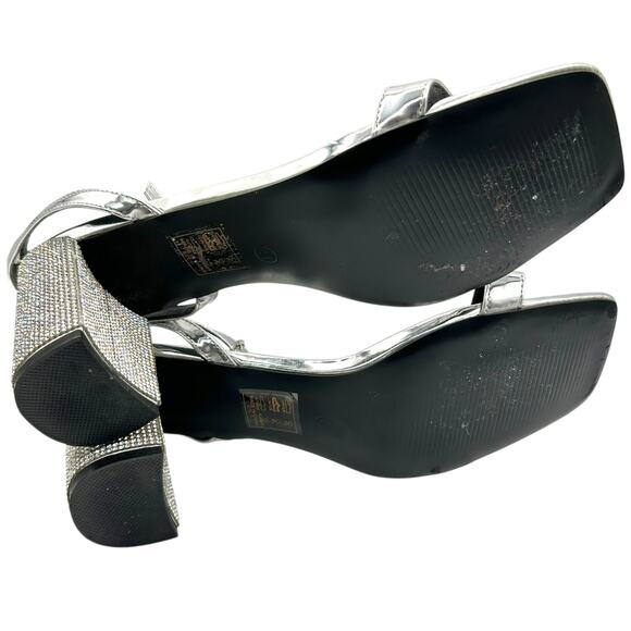 Azalea Wang Women's Parry Metallic Ankle Strap Block‎ Heel Sandals Size 11 - Picture 10 of 12